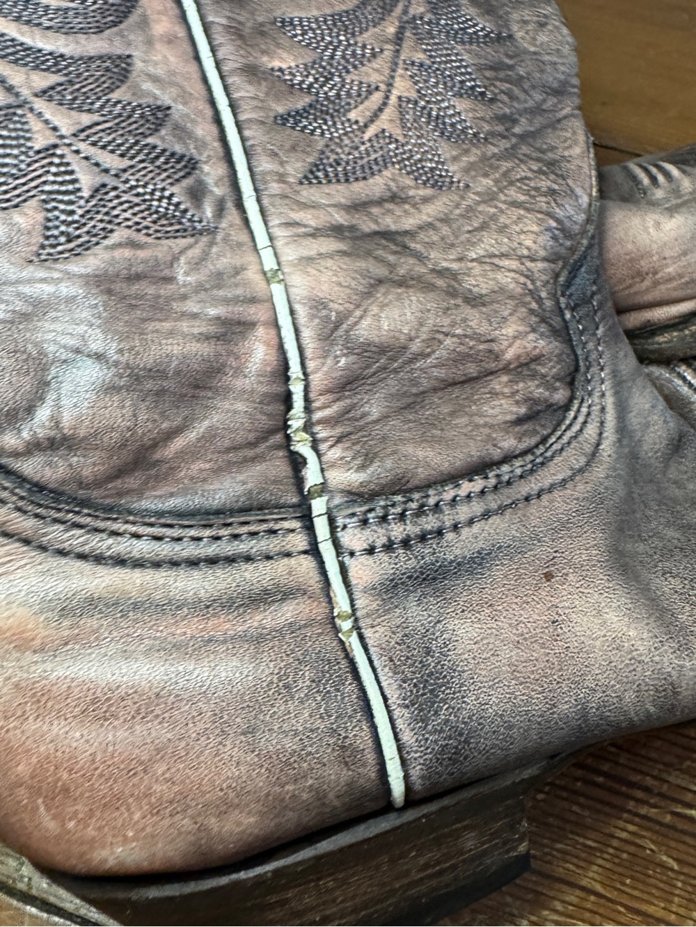 Stetson Brown Leather Distressed Embroidered Snip Toe Cowboy Western Boots W 7 - Picture 14 of 14
